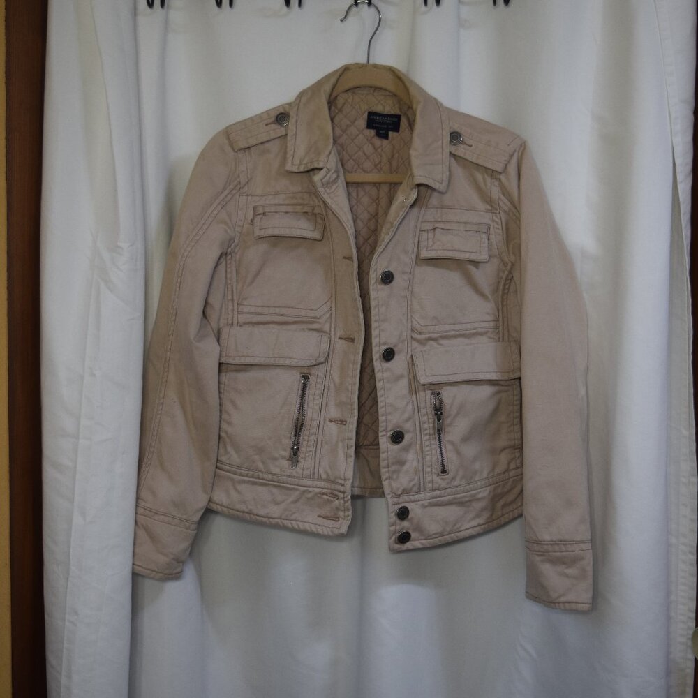 American Eagle Outfitters quilted inner lining beige jacket, size M